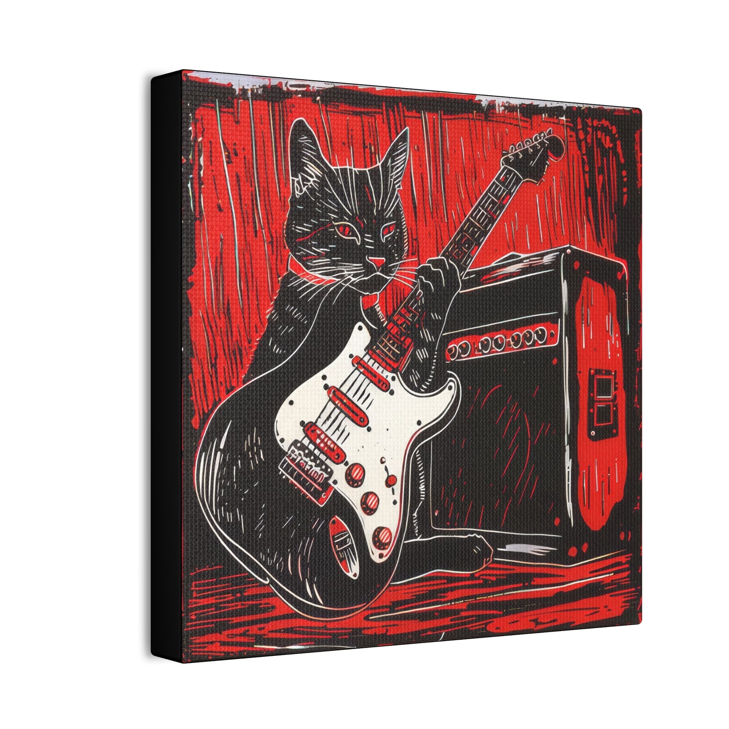 Blues Cat - Canvas Stretched, 0.75"