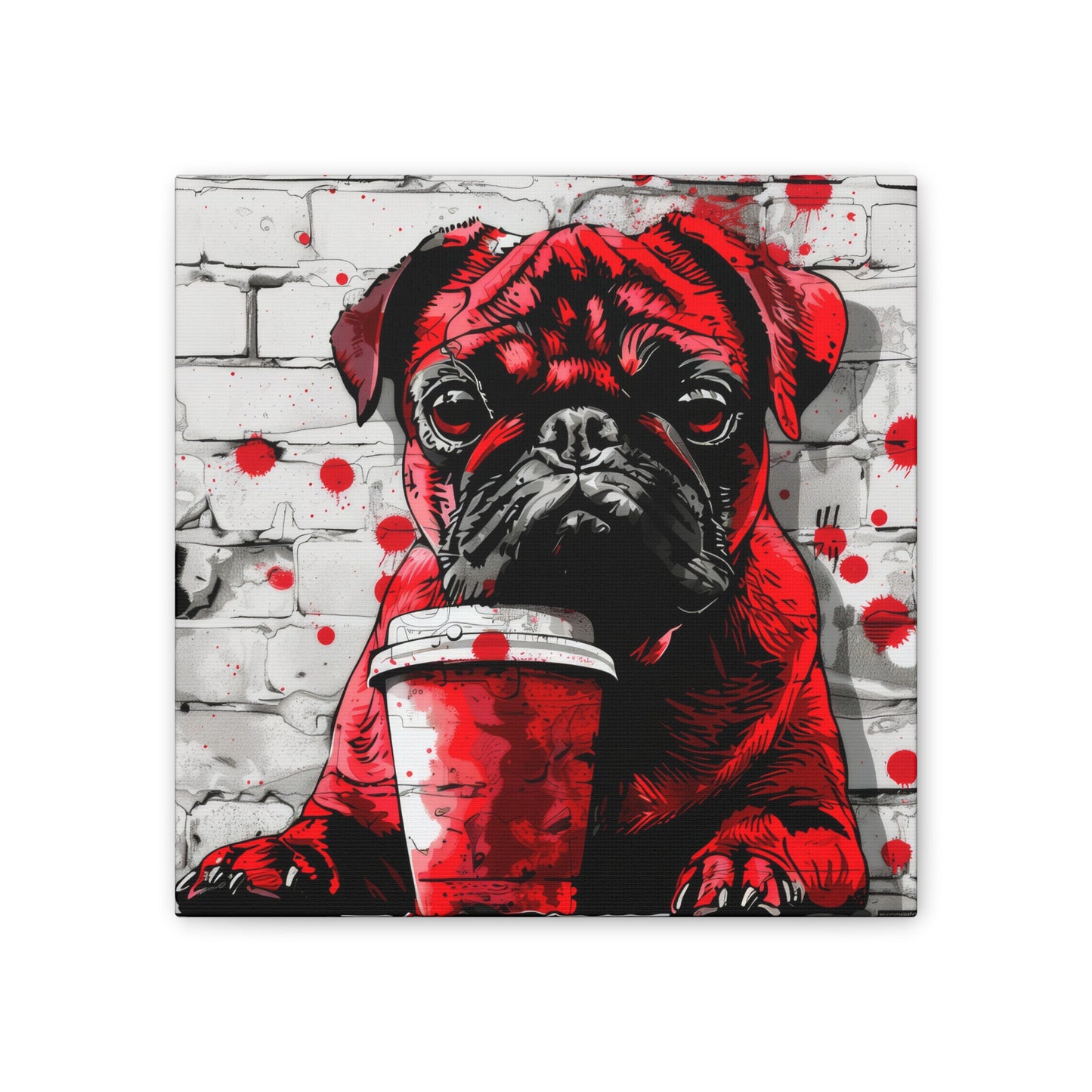 Pug Like Coffee - Canvas Stretched, 0.75"