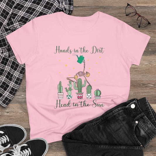 Hands in the Dirty, Head to the Sun - Gardening - Women's Midweight Cotton Tee