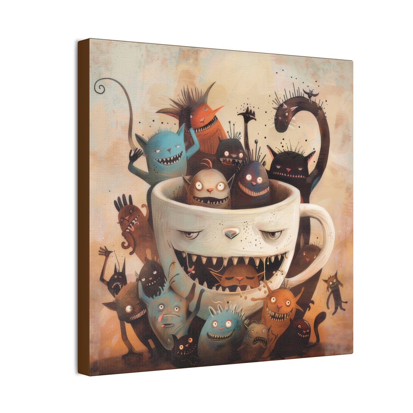 Coffee Monster - Canvas Stretched, 0.75"