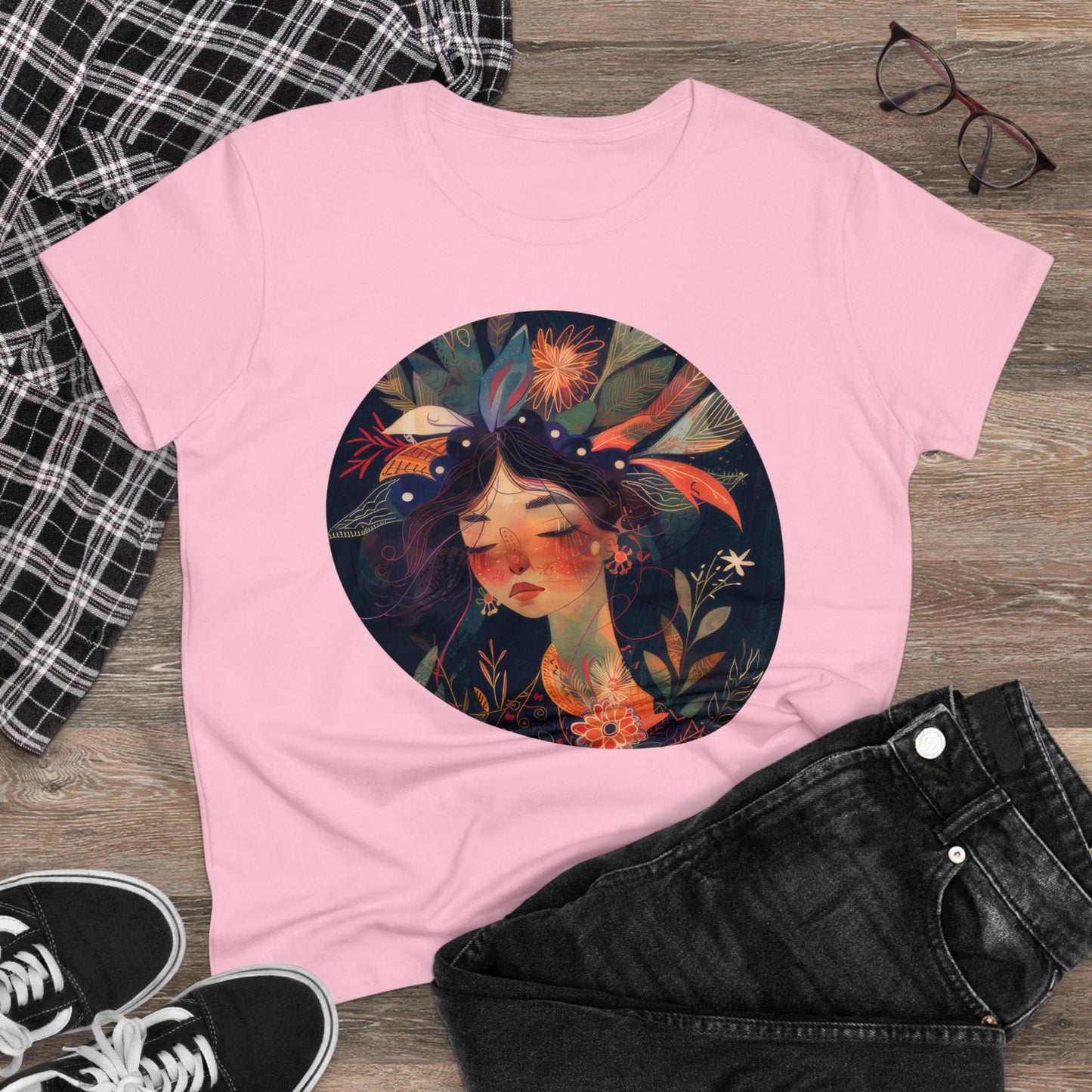 Flower Girl - Flowers - Women's Midweight Cotton Tee