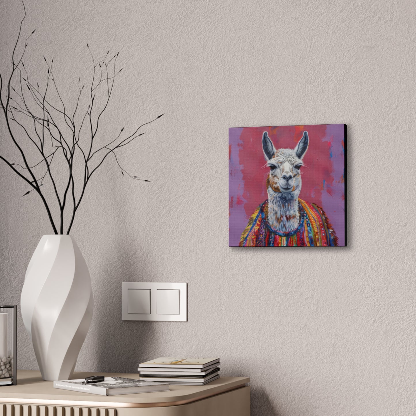 Llama - Canvas Stretched, 0.75"