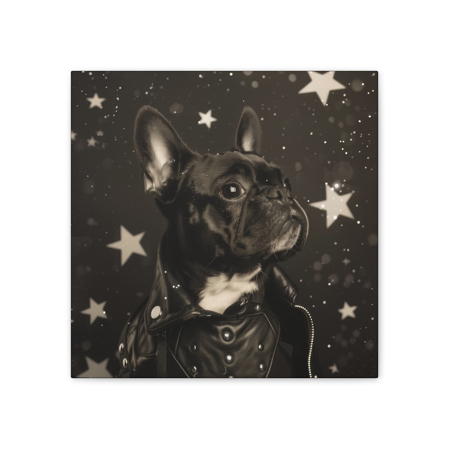 Star Dog Leather Jacket - Canvas Stretched, 0.75"