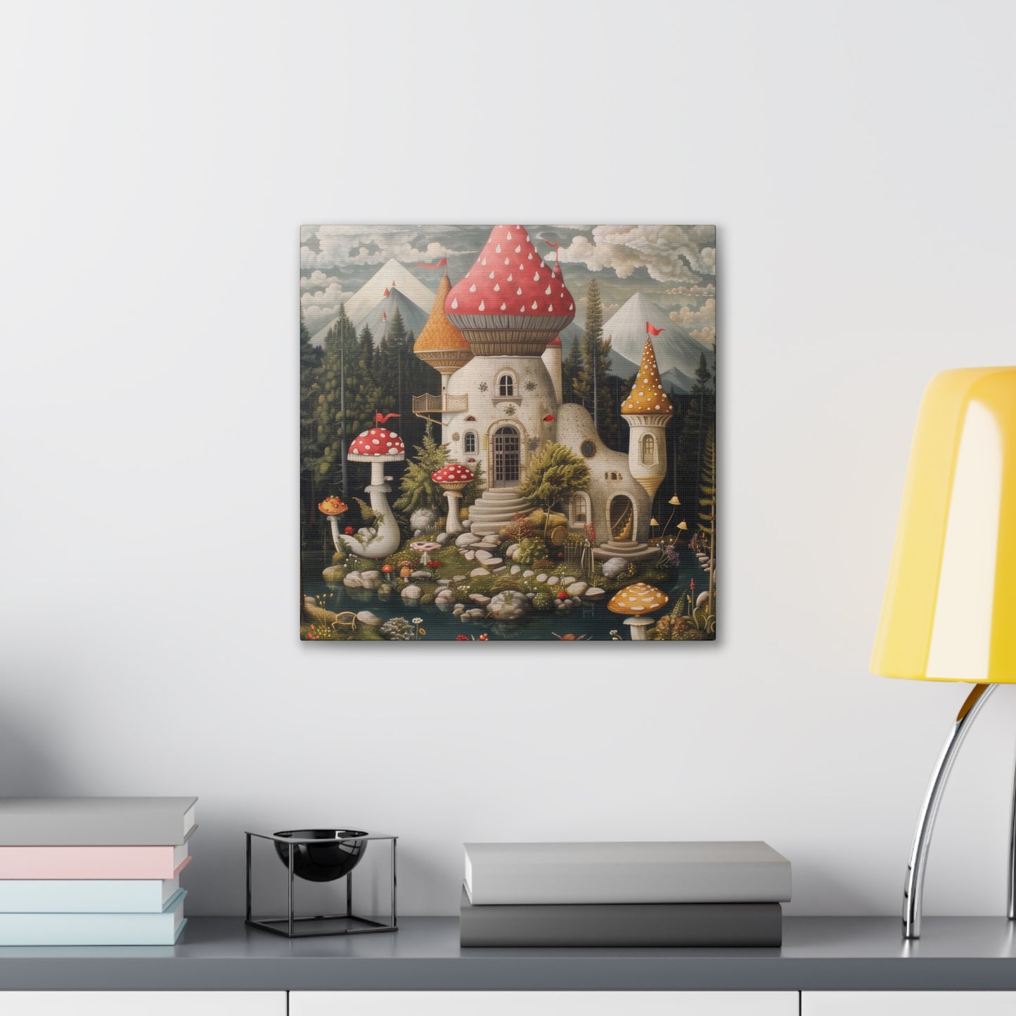 Mushroom House - Canvas Stretched, 0.75"