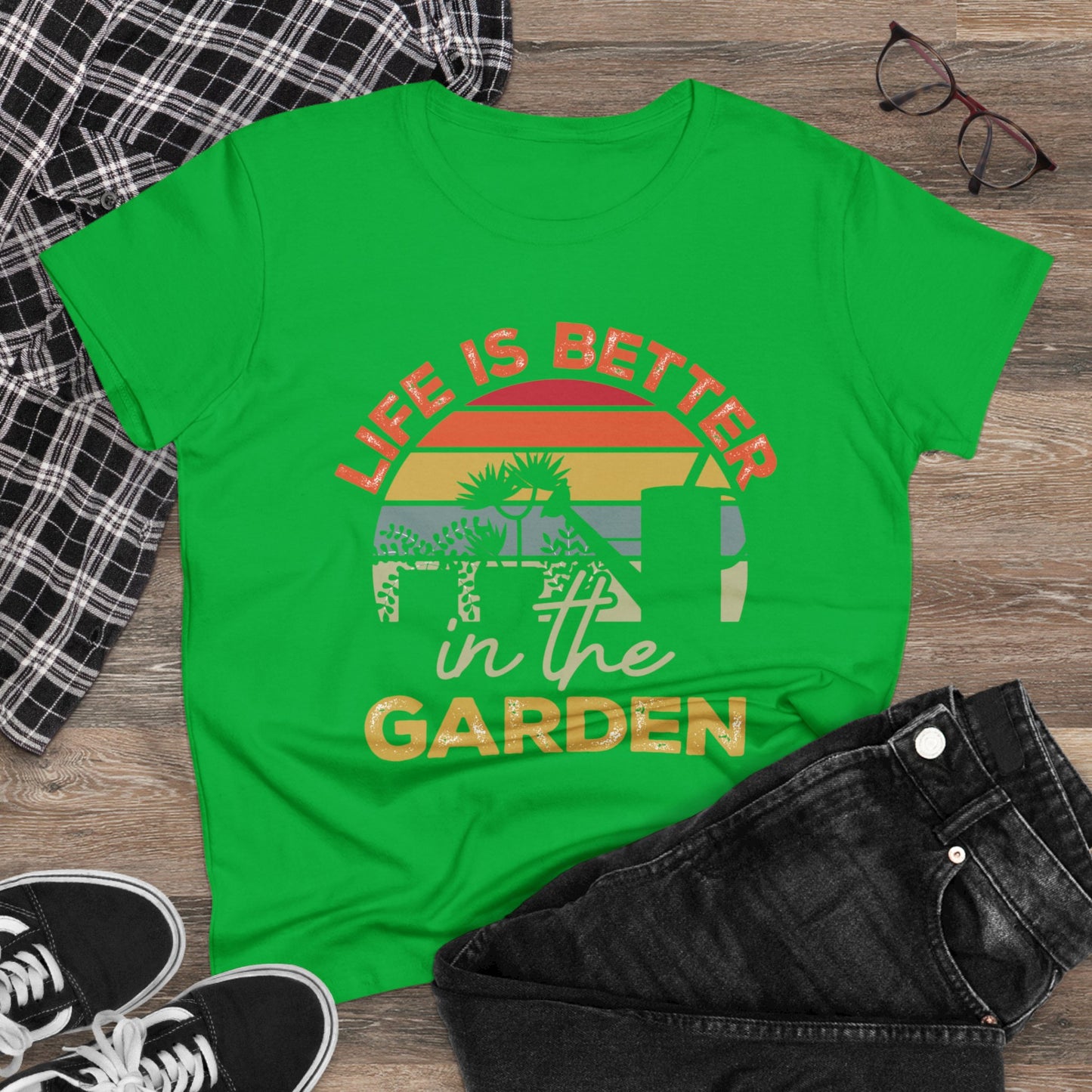 Life Is Better In the Garden - Gardening - Women's Midweight Cotton Tee