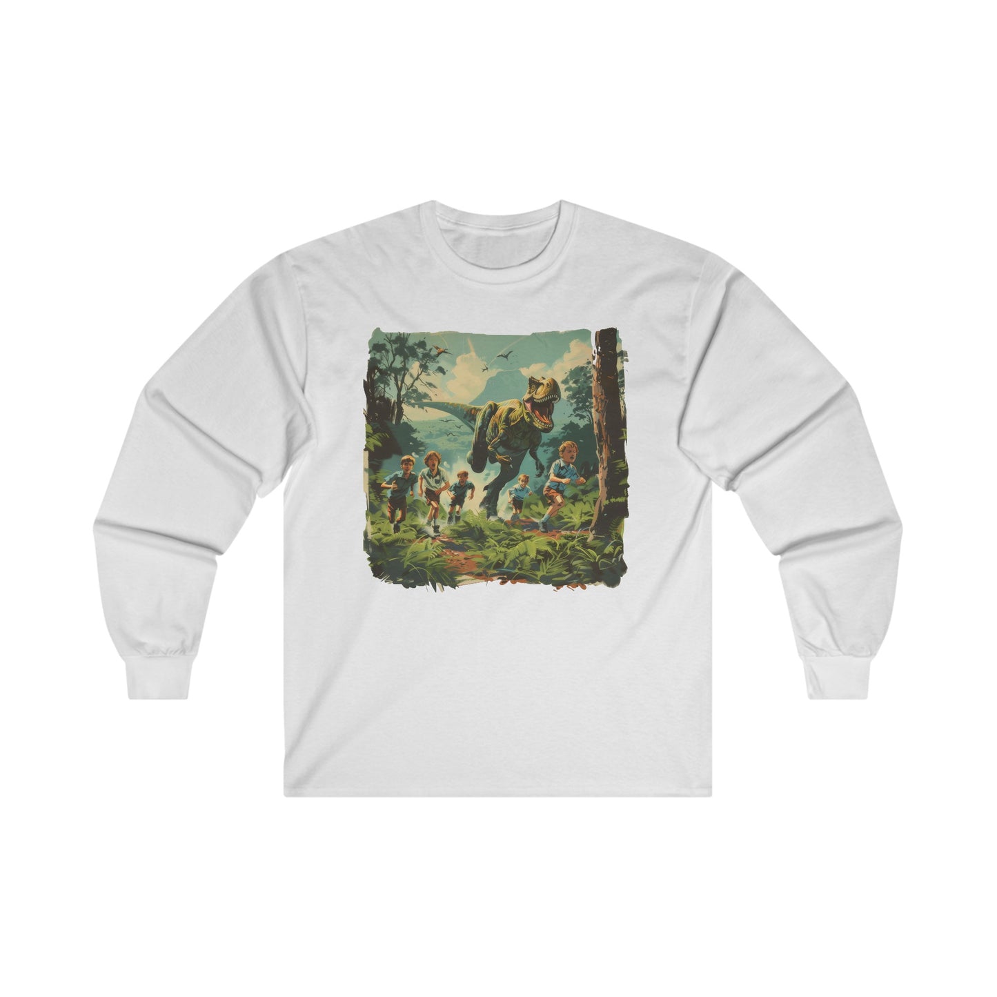 Dinosaur Chase - Unisex Ultra Cotton Long Sleeve Tee