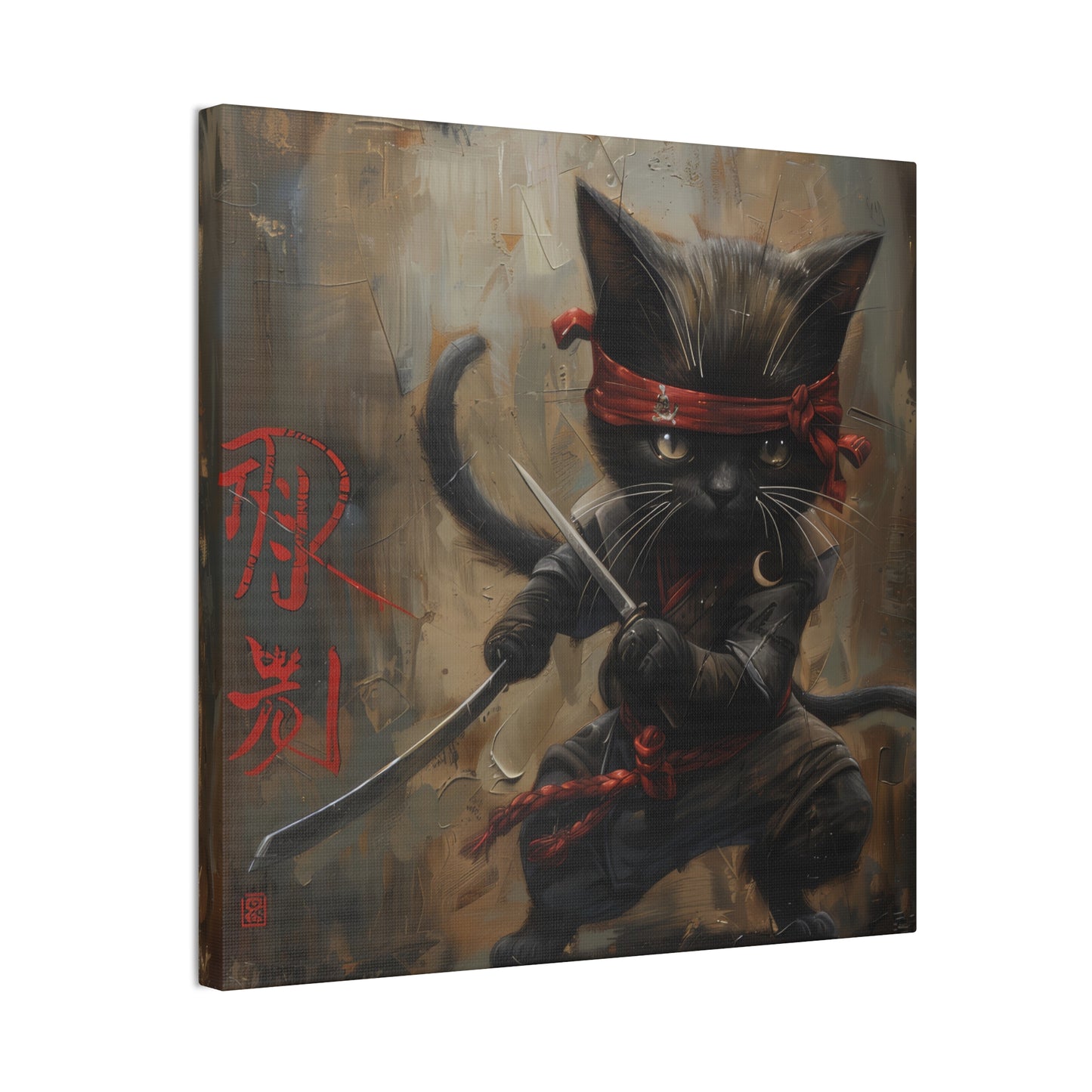 Ninja Kitty - Canvas Stretched, 0.75"