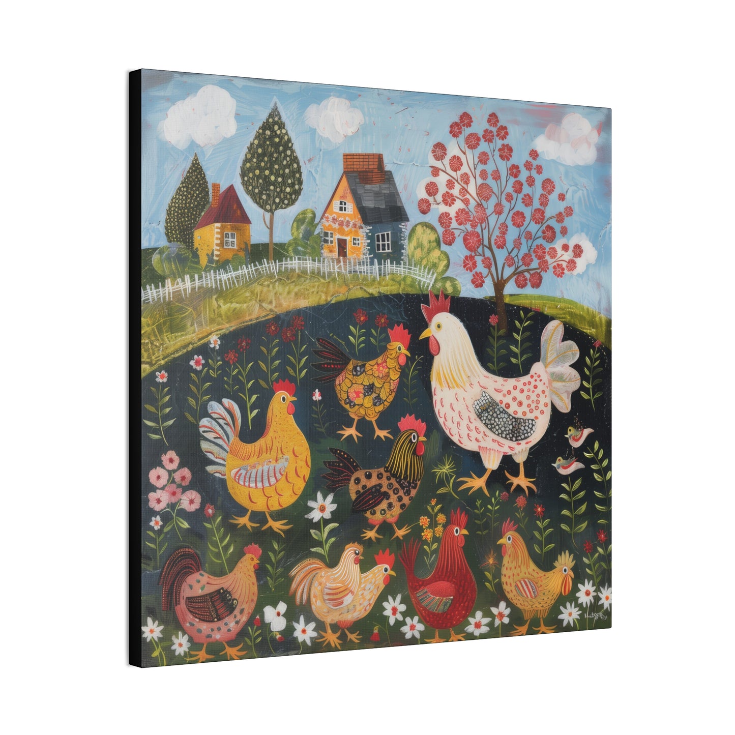 Chickens - Canvas Stretched, 0.75" - Canvas Stretched, 0.75"