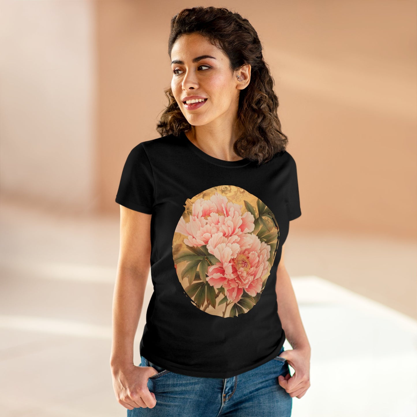 Peony - Flower - Women's Midweight Cotton Tee