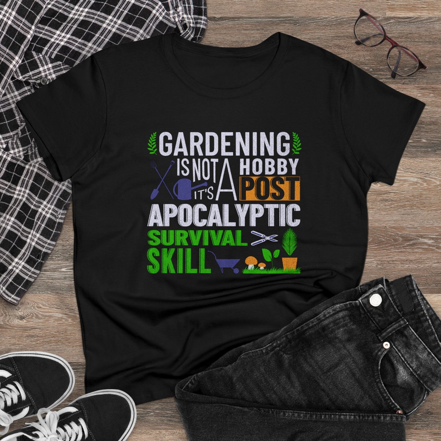 Gardening Is a Survival Skill - Gardening - Women's Midweight Cotton Tee