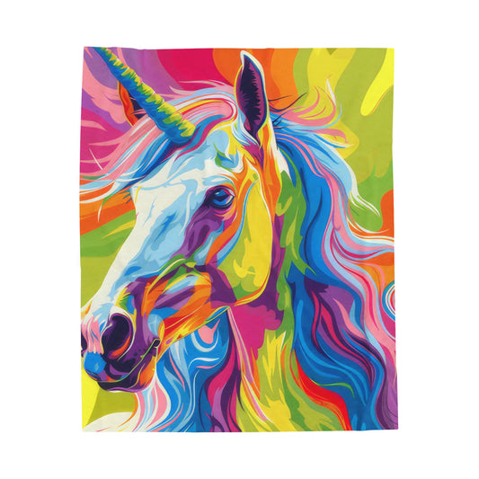 Unicorn - Velveteen Plush Blanket