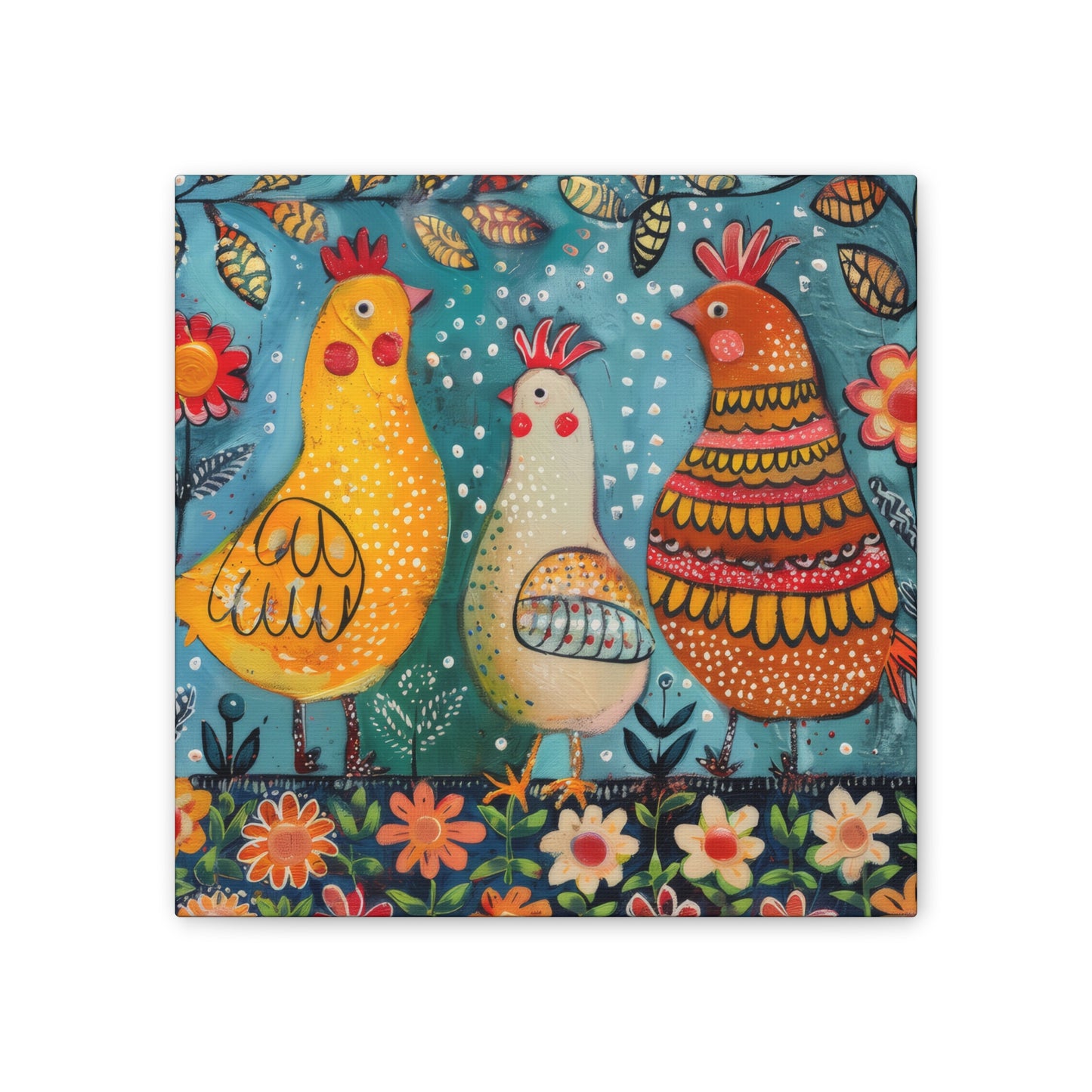 Chickens - Canvas Stretched, 0.75" - Canvas Stretched, 0.75"