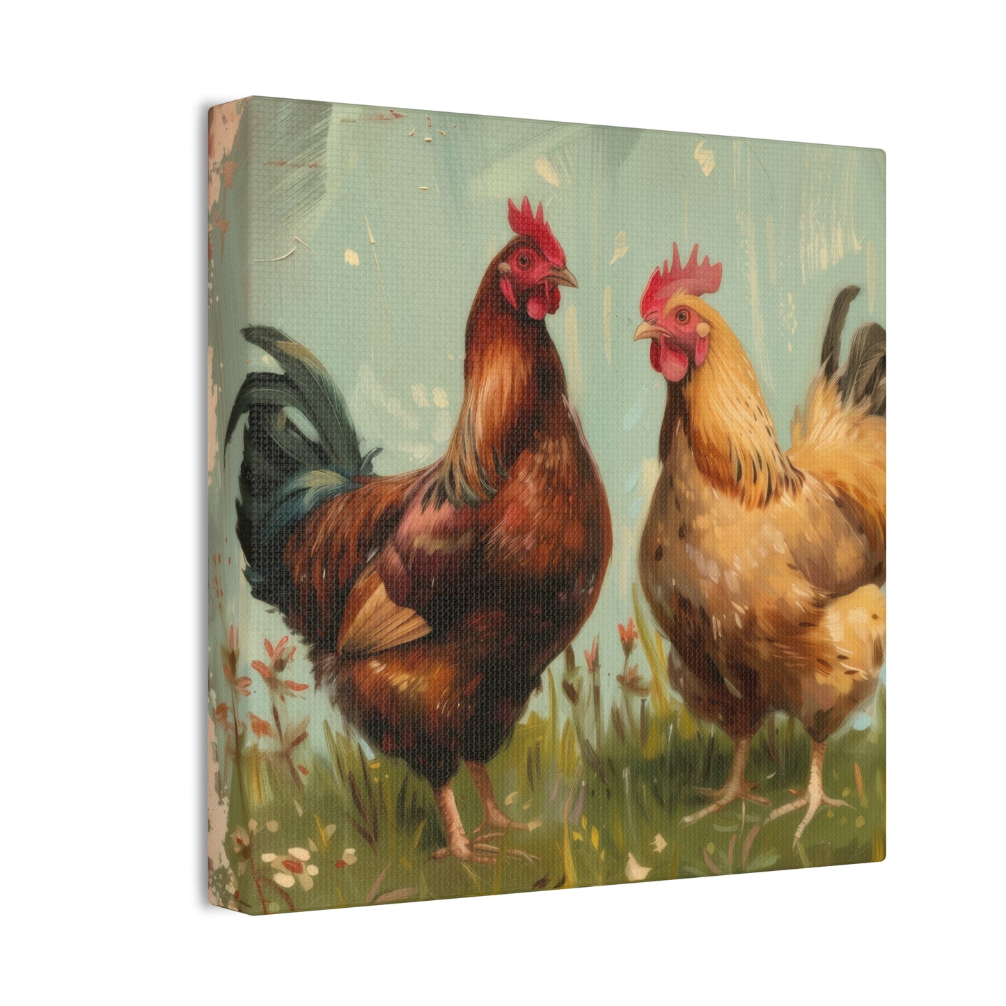 Chickens - Canvas Stretched, 0.75" - Canvas Stretched, 0.75"