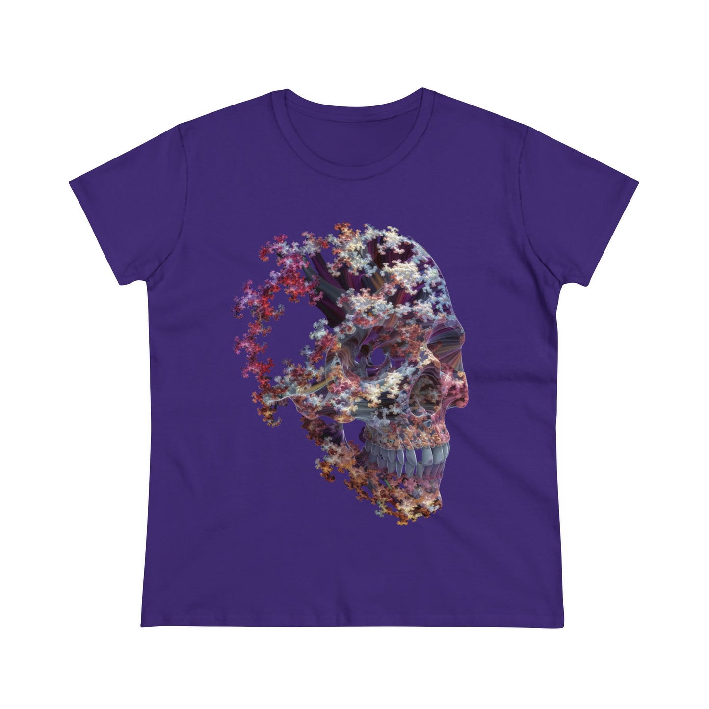 Fractal Skull - Women's Midweight Cotton Tee