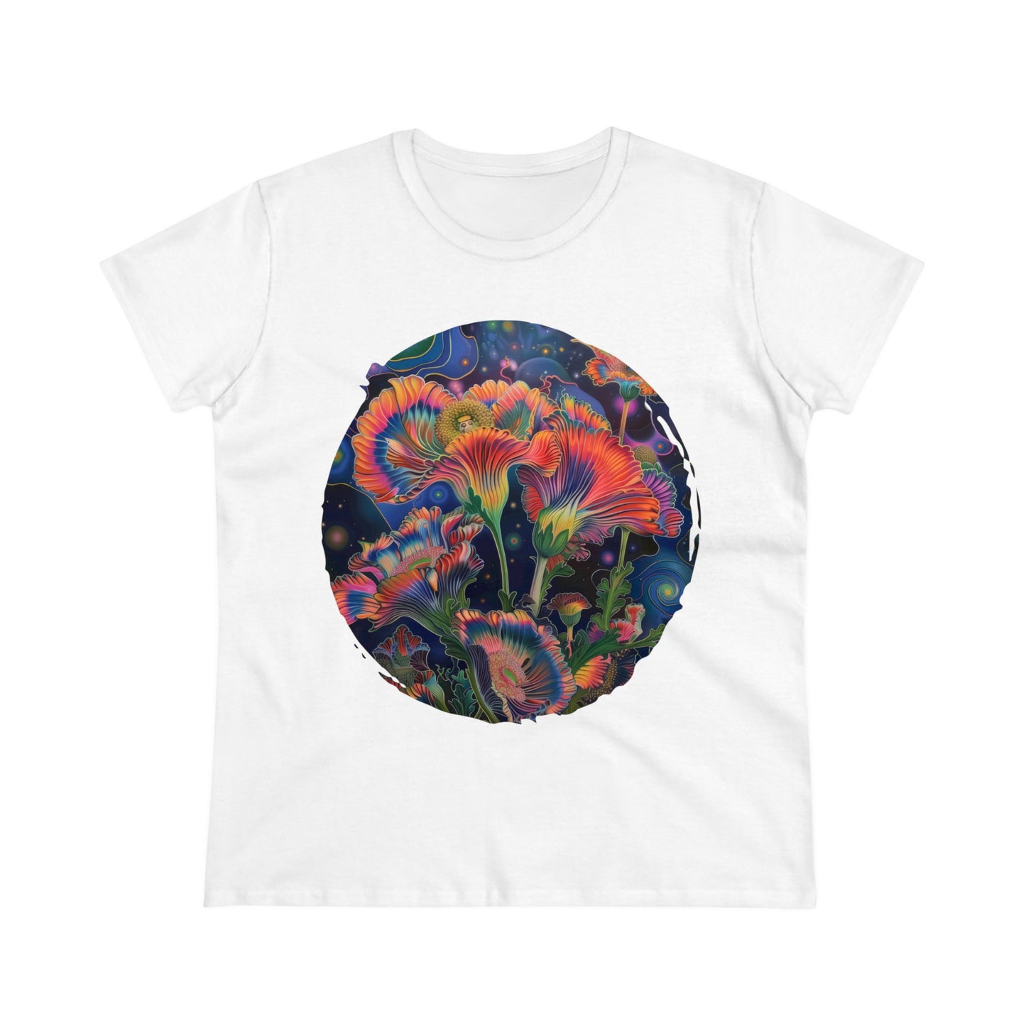 Pastel Flowers - Women's Midweight Cotton Tee