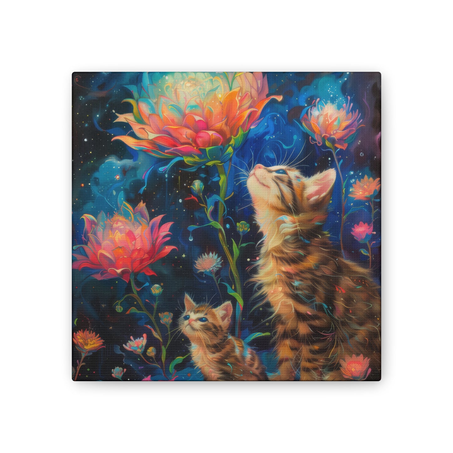 Cats and Flowers - Canvas Stretched, 0.75"