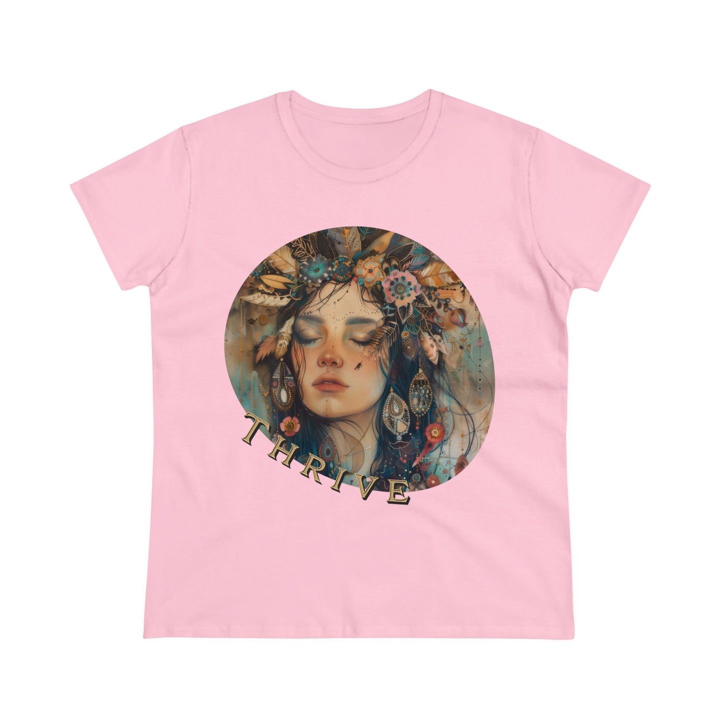 Flower Girl Thrives - Flowers - Women's Midweight Cotton Tee