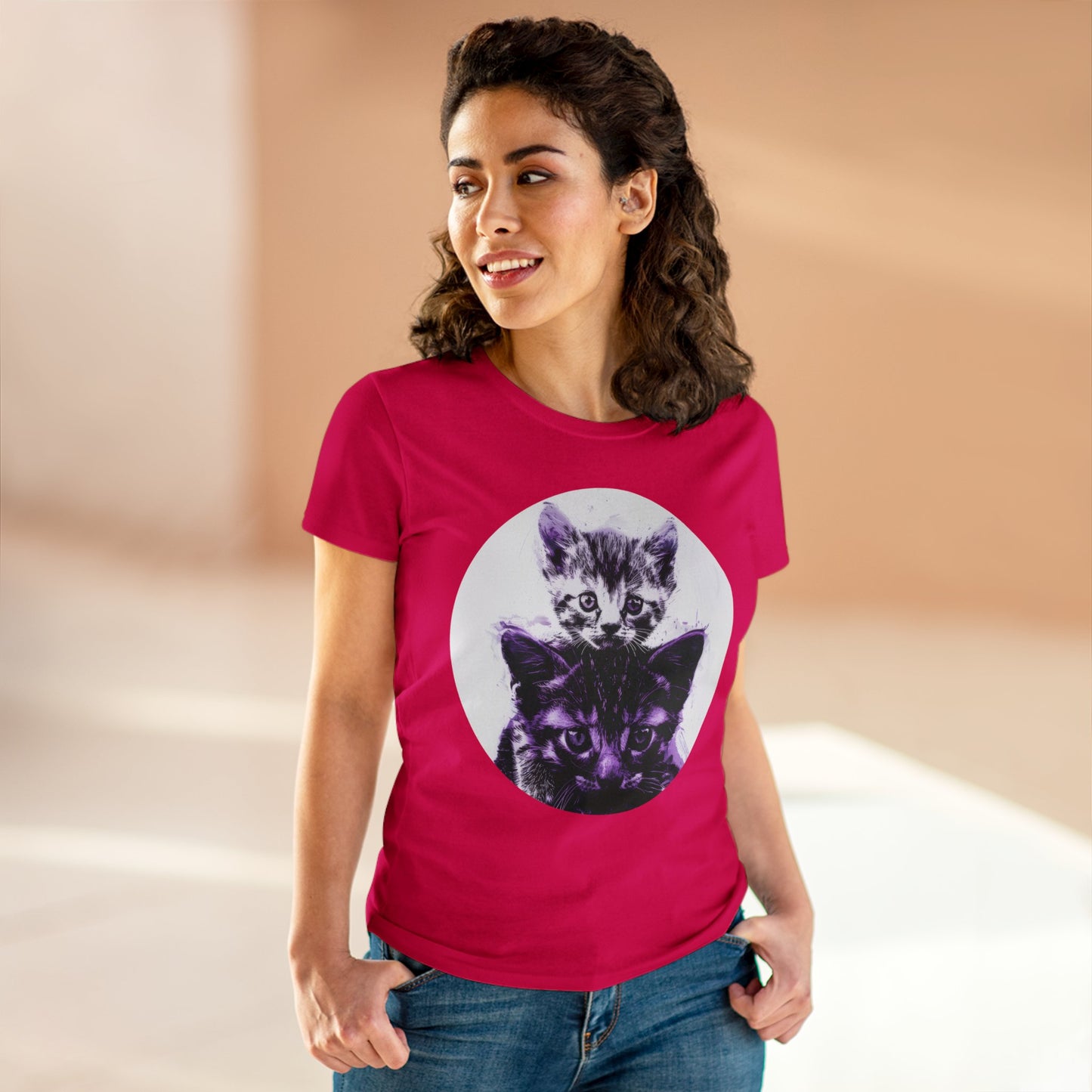 Stacked Cats - Women's Midweight Cotton Tee