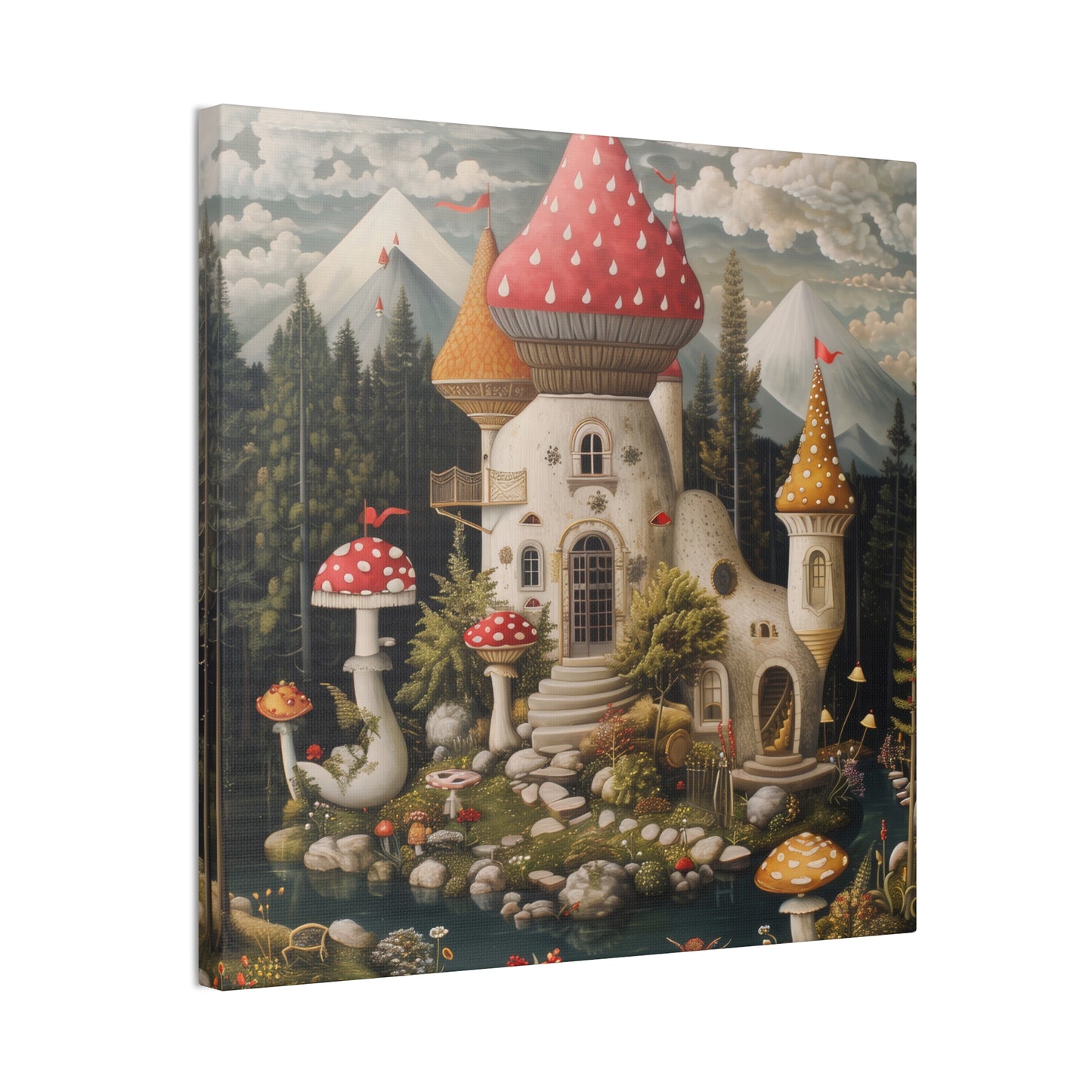 Mushroom House - Canvas Stretched, 0.75"