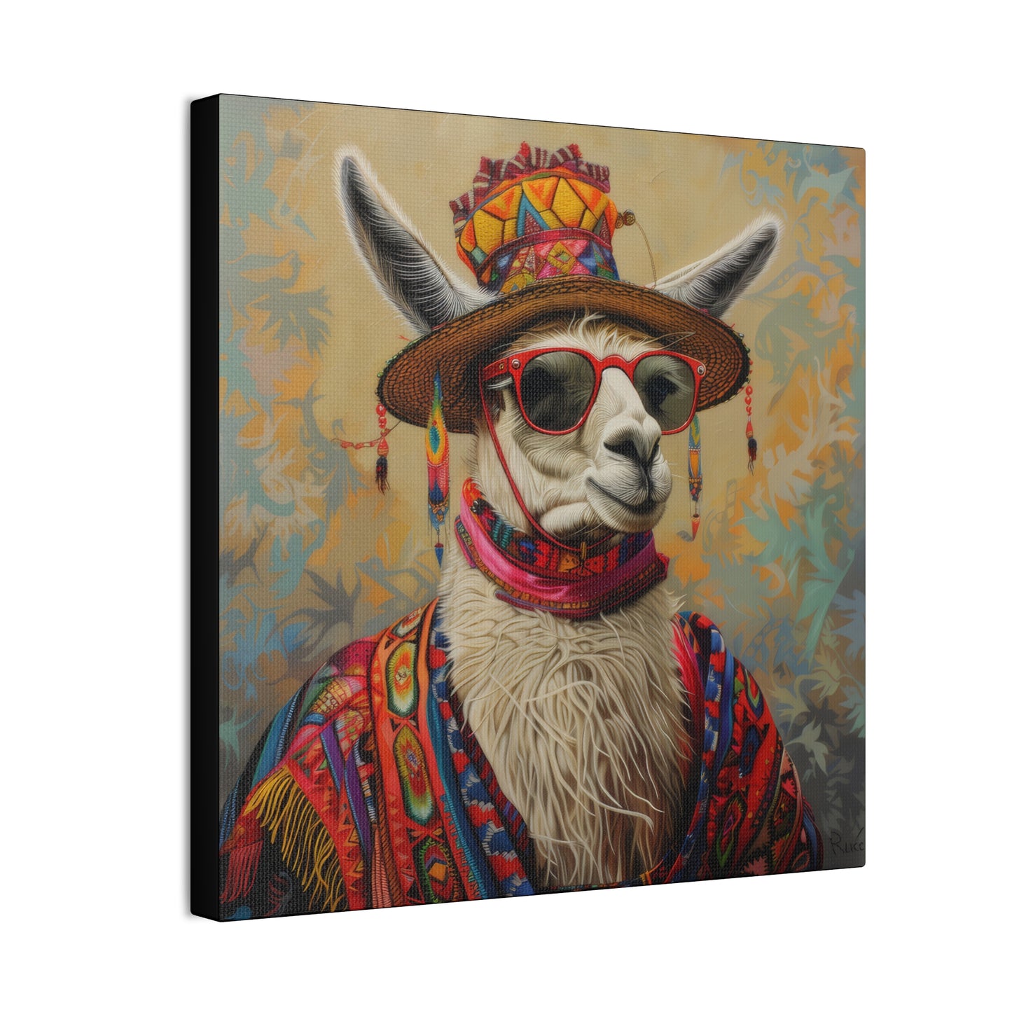 Llama - Canvas Stretched, 0.75"