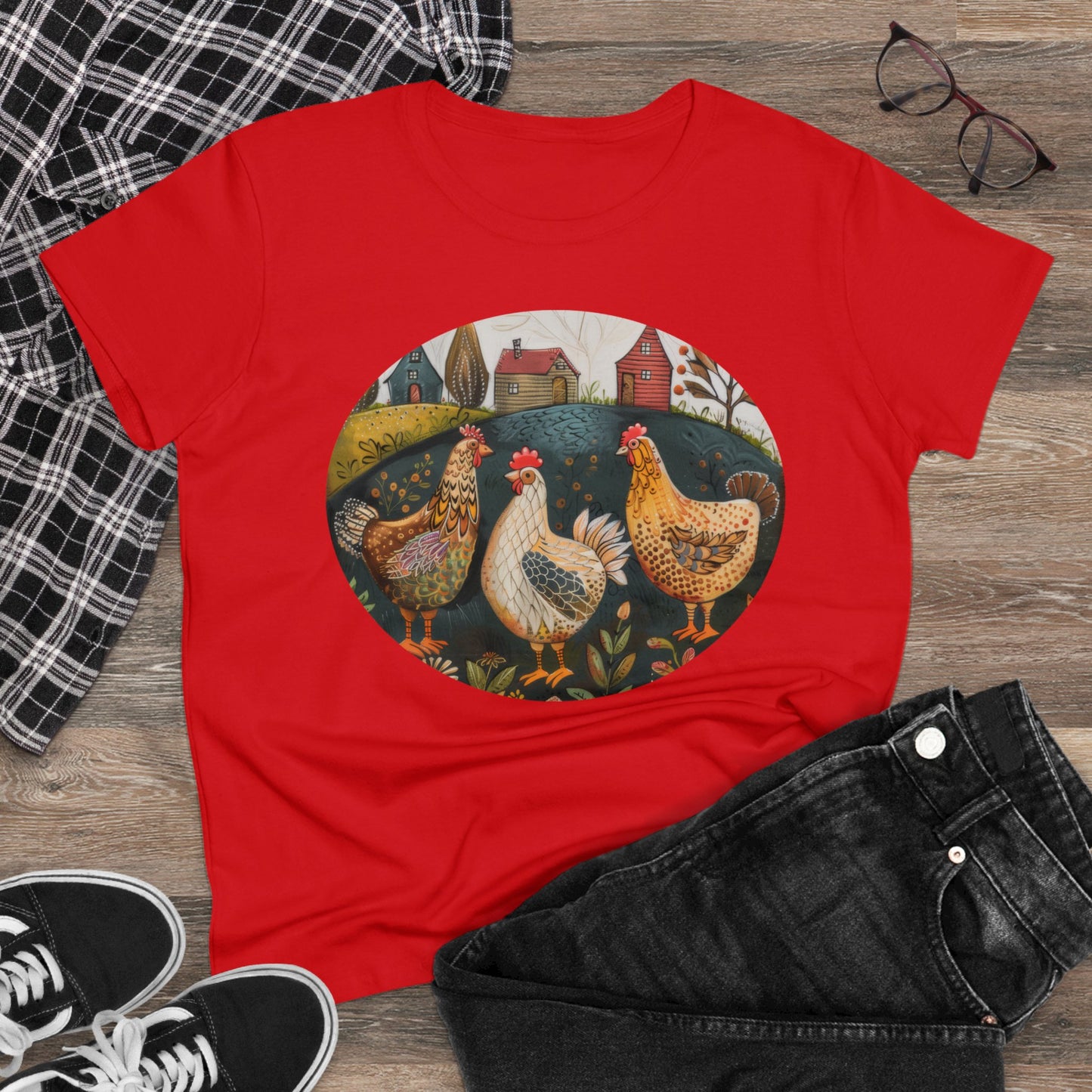 Chickens - Women's Midweight Cotton Tee