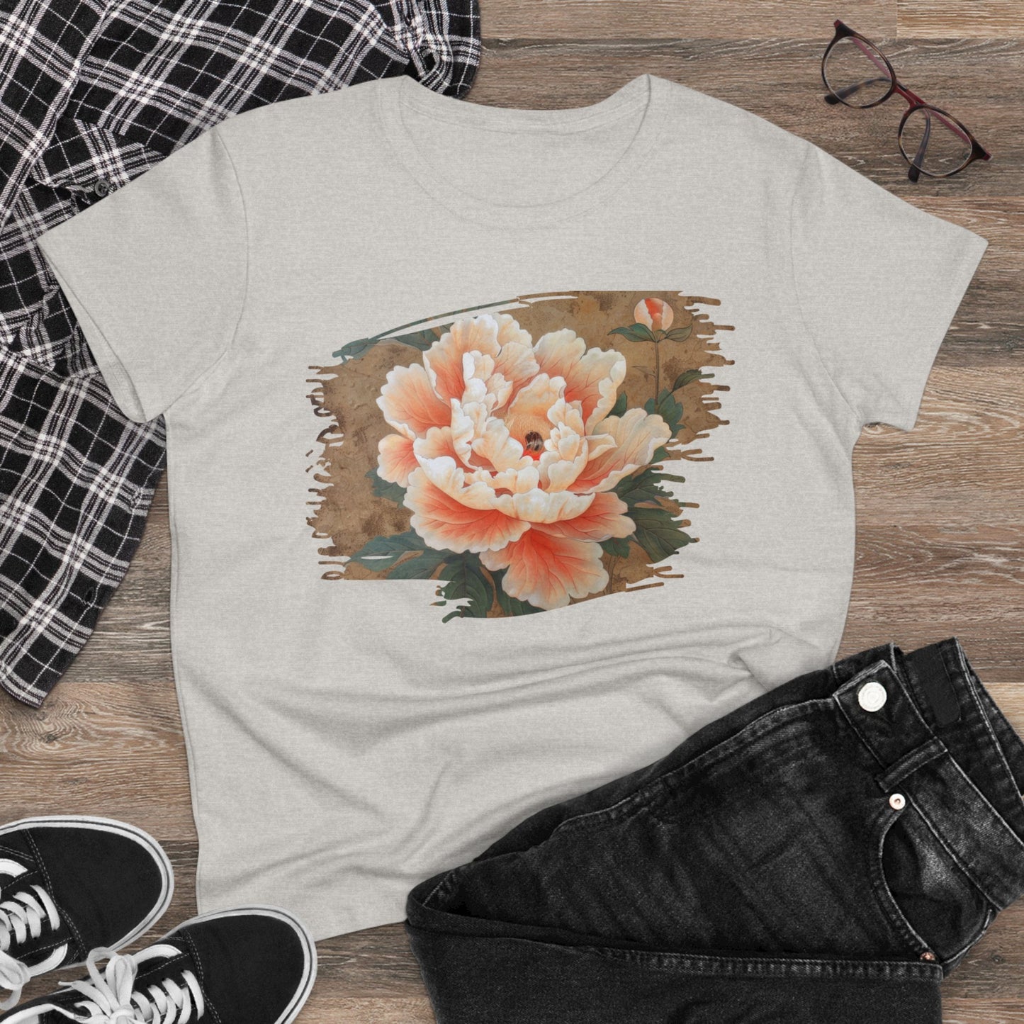 Peony - Flower - Women's Midweight Cotton Tee