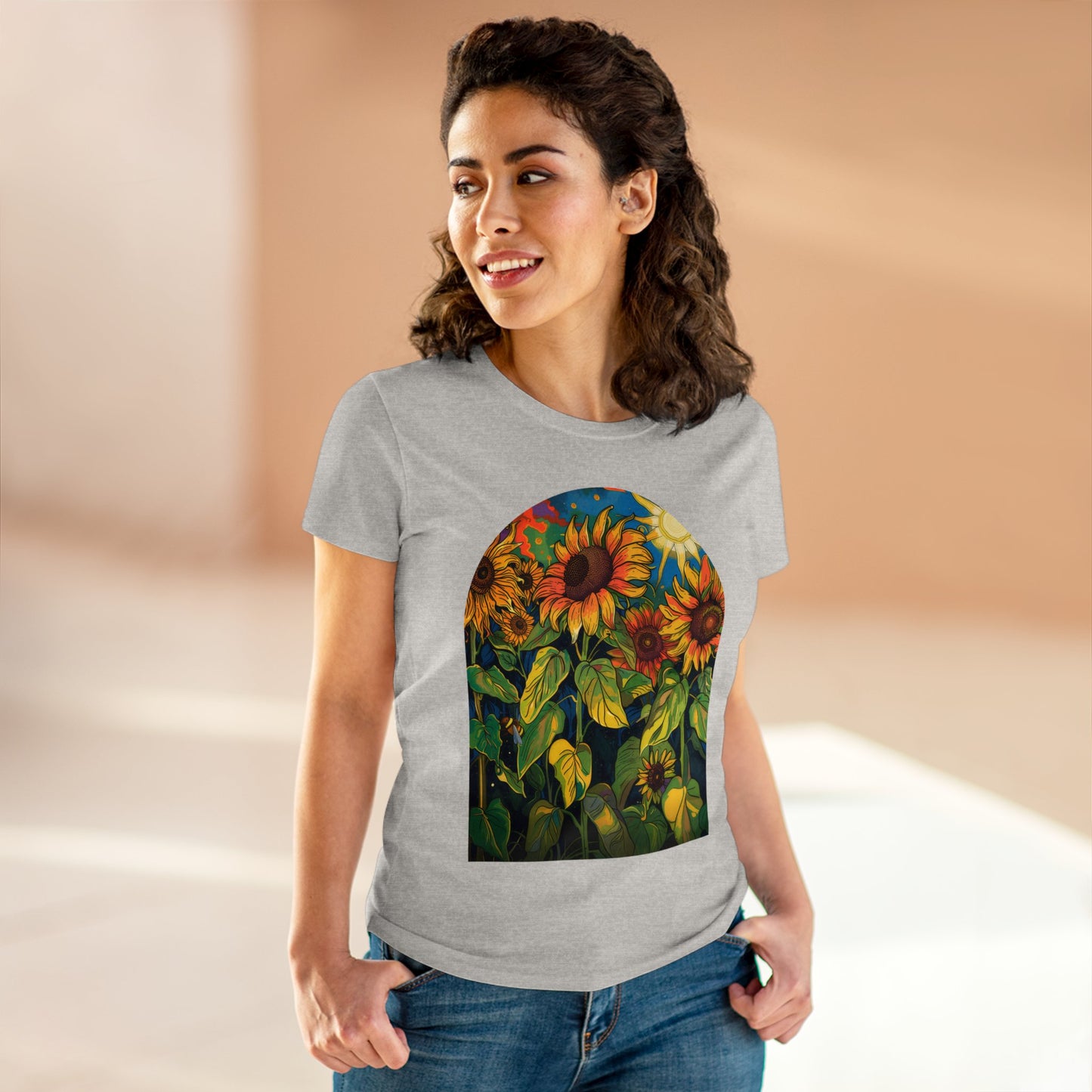 Sunflowers - Women's Midweight Cotton Tee