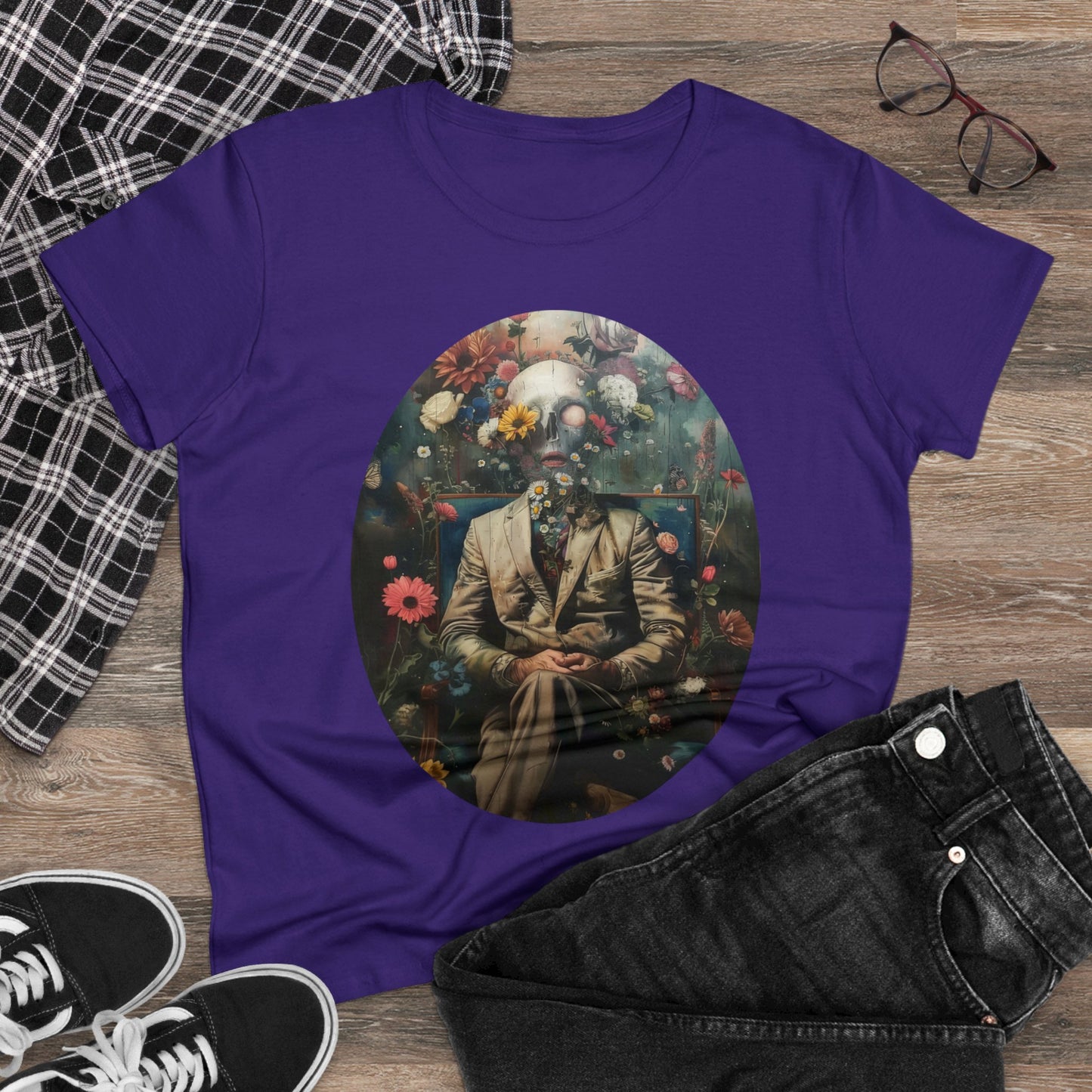 Flowers on My Mind - Women's Midweight Cotton Tee