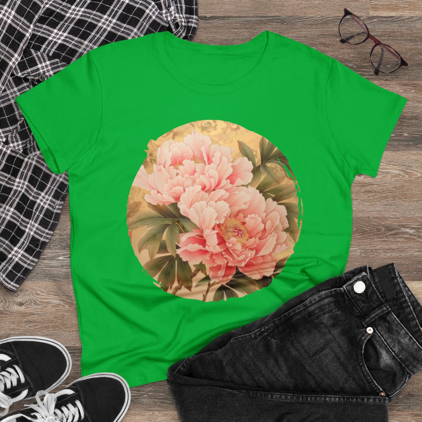 Peony - Flower - Women's Midweight Cotton Tee