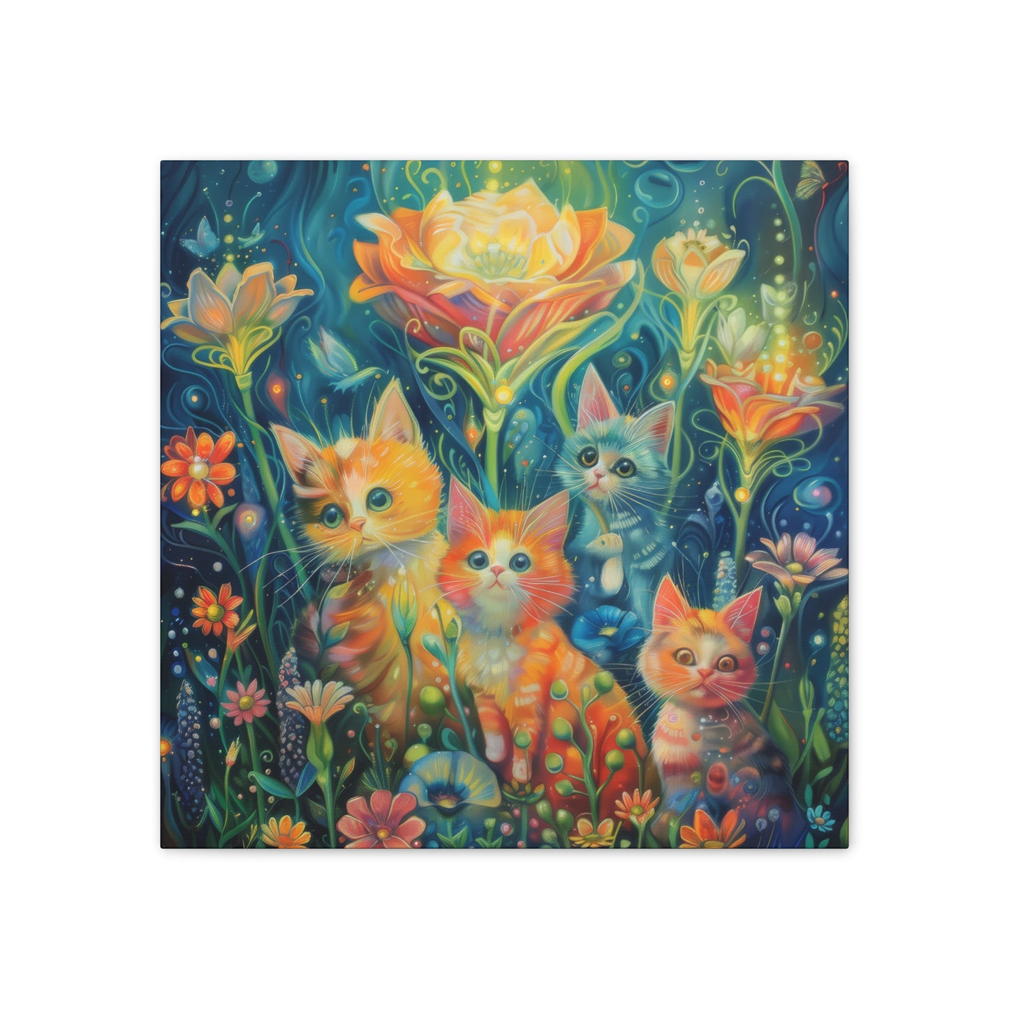 Cats and Flowers - Canvas Stretched, 0.75"