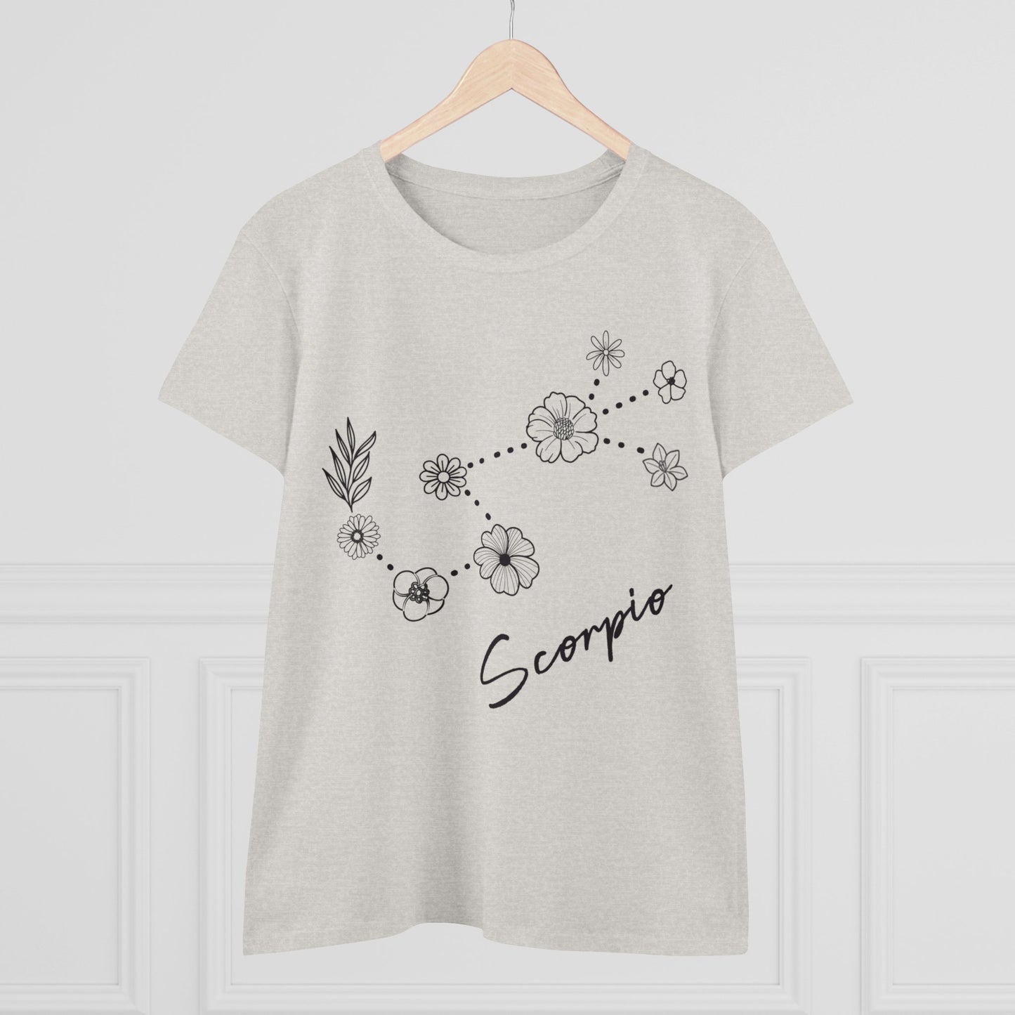 Flower Constellation - Scorpio - Astrology - Women's Midweight Cotton Tee