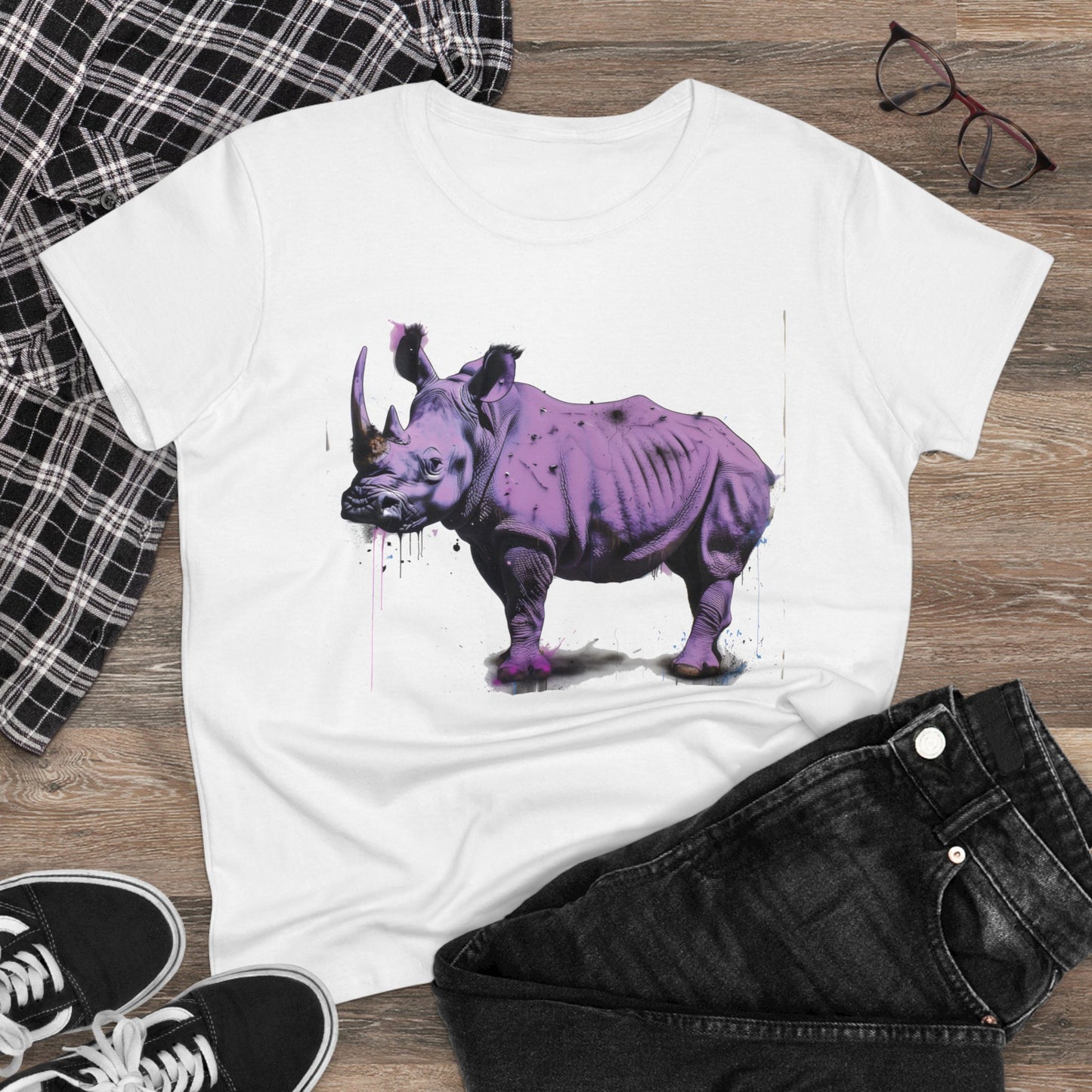 Purple Rhino - Women's Midweight Cotton Tee