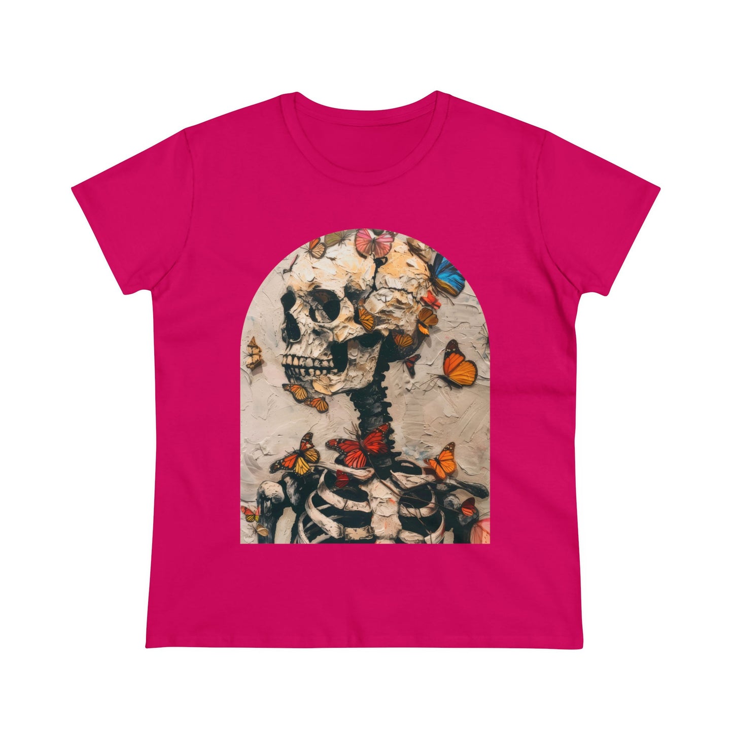 Skeleton and Butterflies - Women's Midweight Cotton Tee