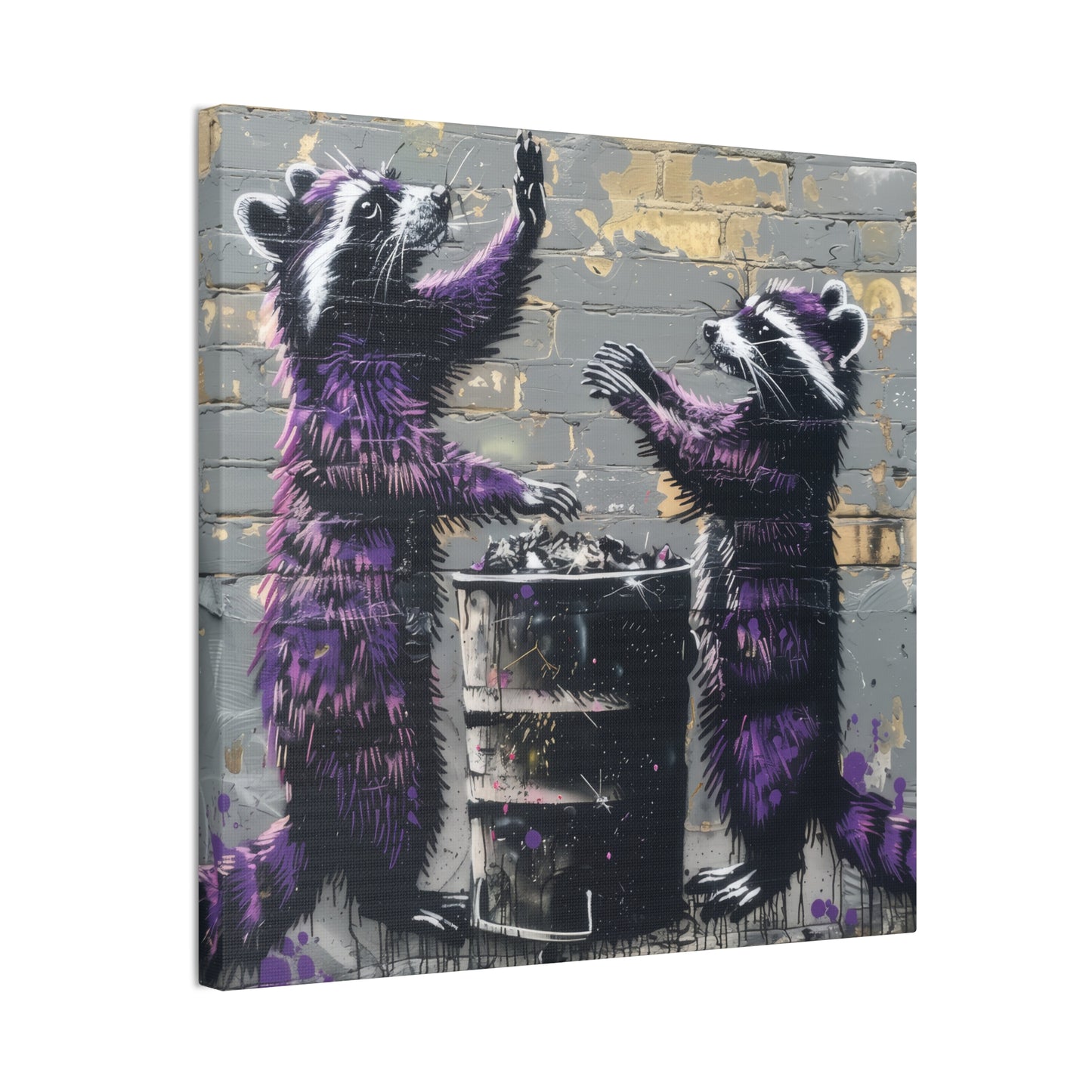 Thankful Raccoons - Canvas Stretched, 0.75"