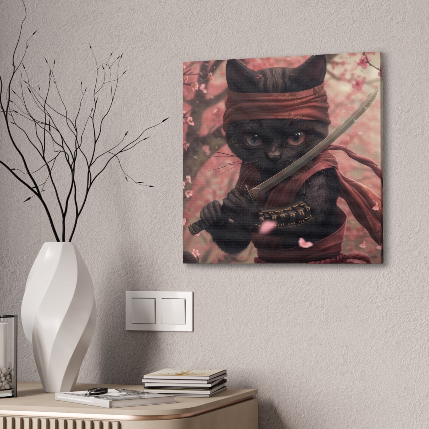 Ninja Kitty - Canvas Stretched, 0.75"