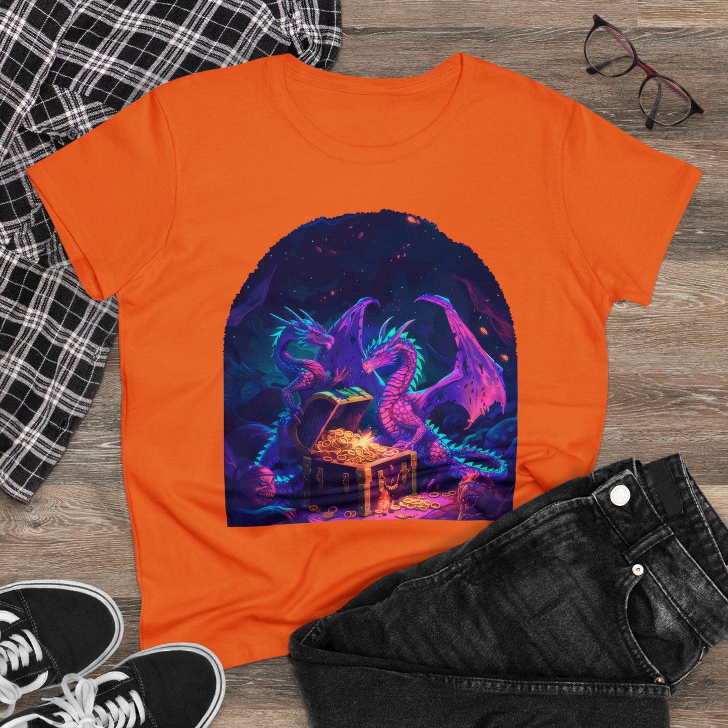 Dragons and Loot - Fantasy - Women's Midweight Cotton Tee