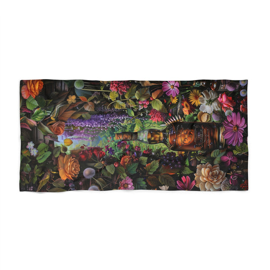 Whiskey & Flowers - Beach Towel