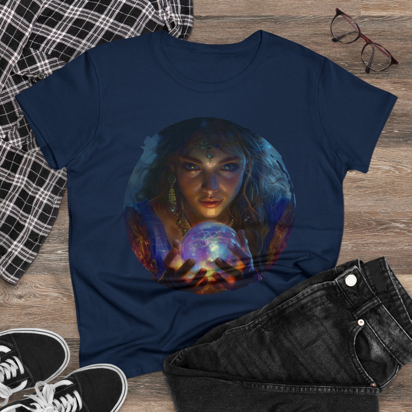 Crystal Ball - Mysticism - Women's Midweight Cotton Tee