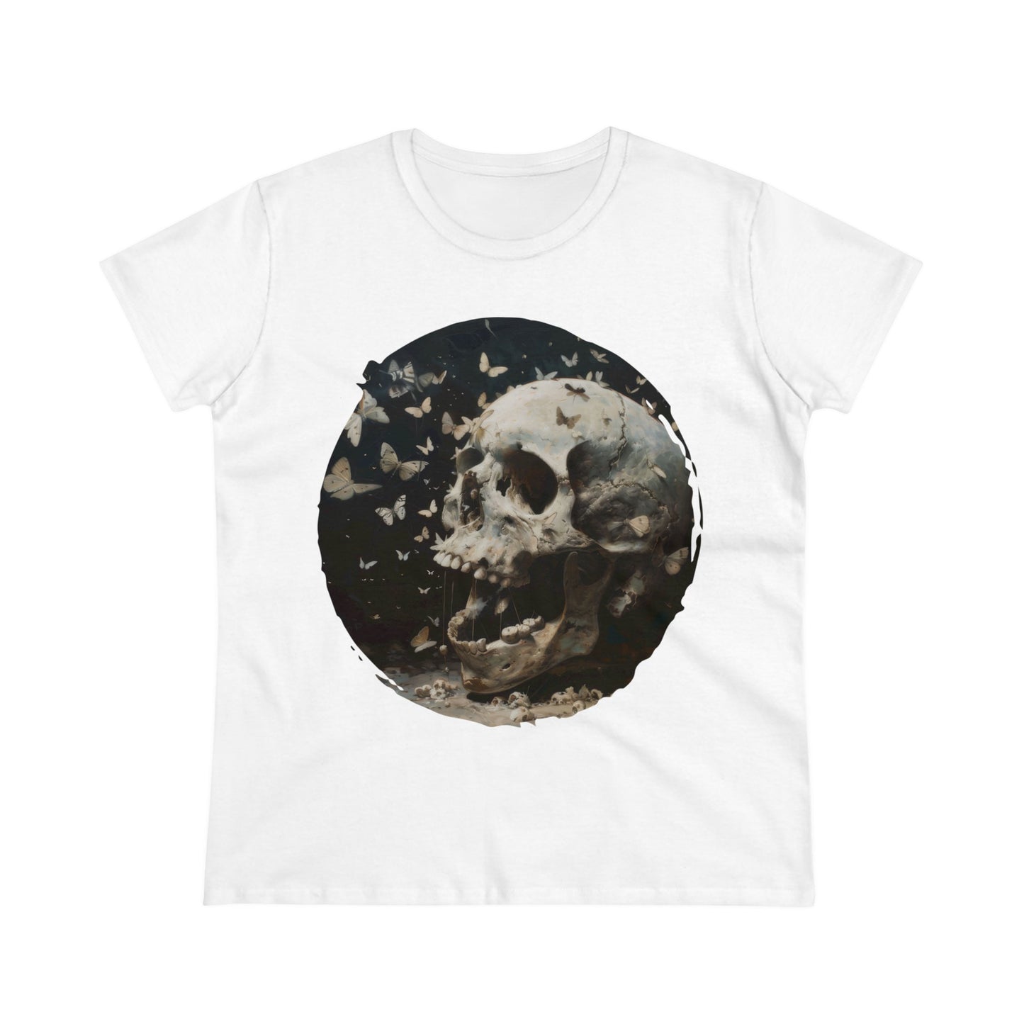 Skull and Butterflies - Women's Midweight Cotton Tee