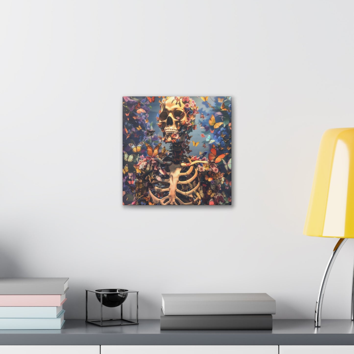 Skulls and Butterflies - Canvas Stretched, 0.75"