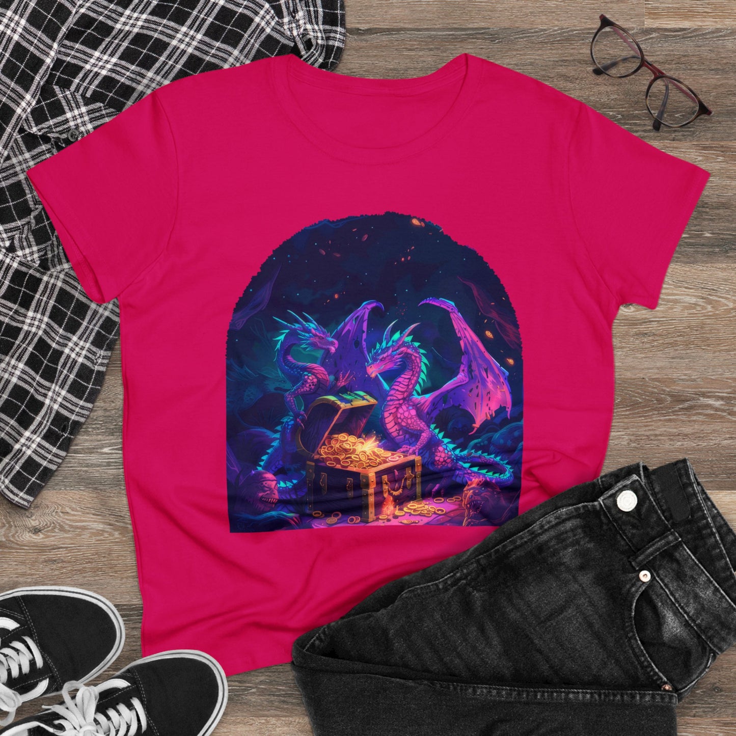 Dragons and Loot - Fantasy - Women's Midweight Cotton Tee