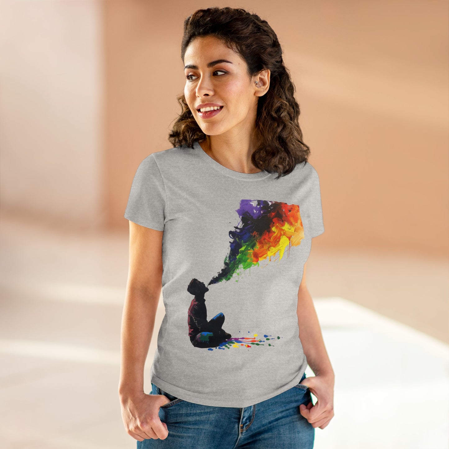 Rainbow Breath - Women's Midweight Cotton Tee