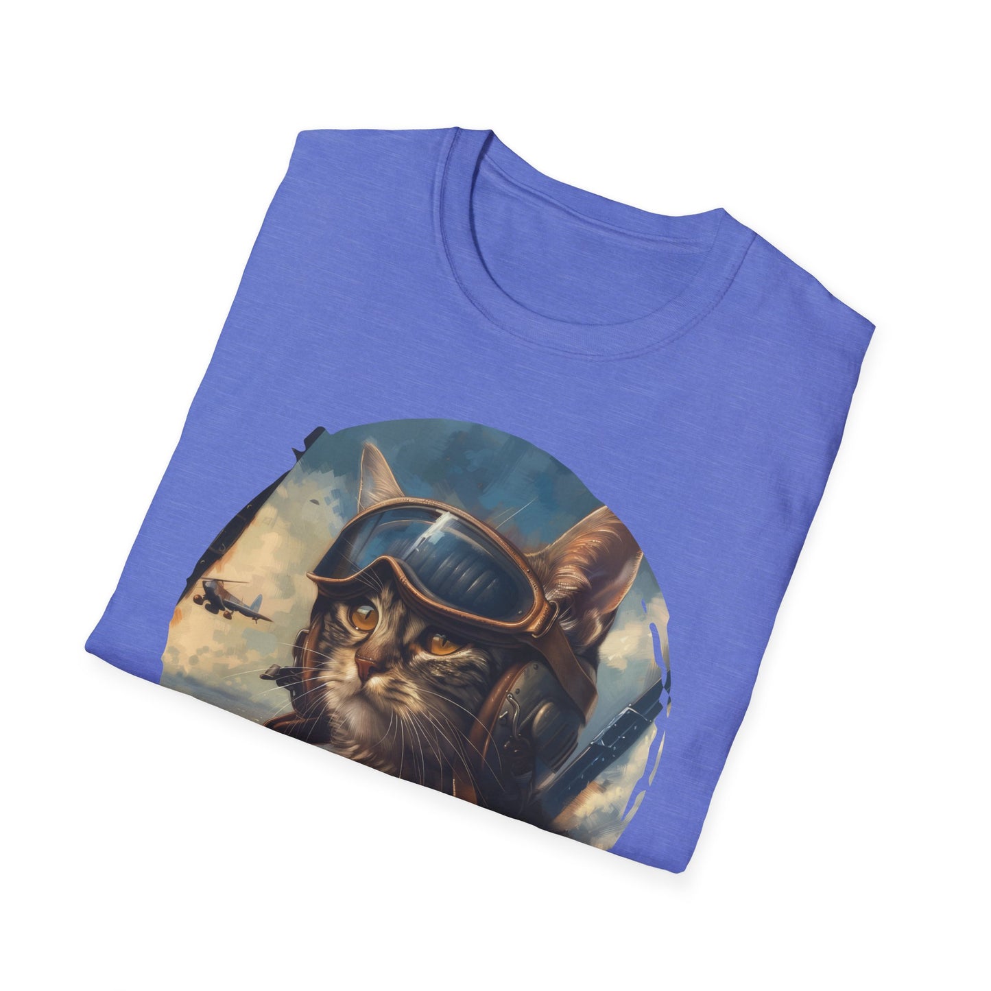 Cat Fighter Pilot - Unisex Softstyle T-Shirt