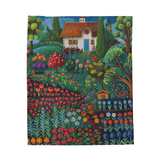 Cottage Garden - Velveteen Plush Blanket