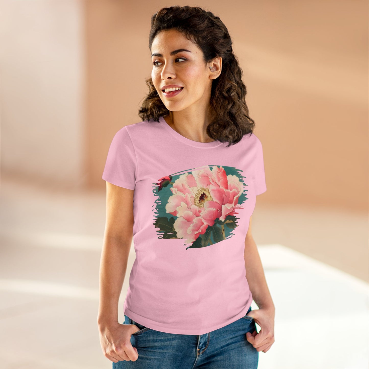 Peony - Flower - Women's Midweight Cotton Tee