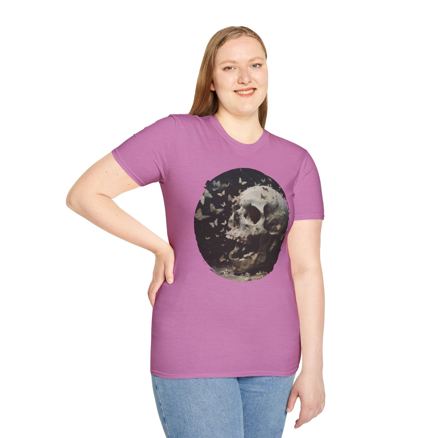 Skulls and Butterflies - Unisex Softstyle T-Shirt