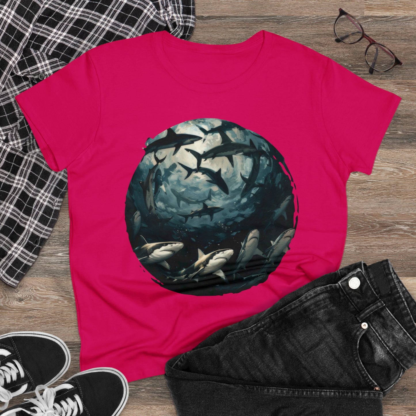 Sharks - Women's Midweight Cotton Tee