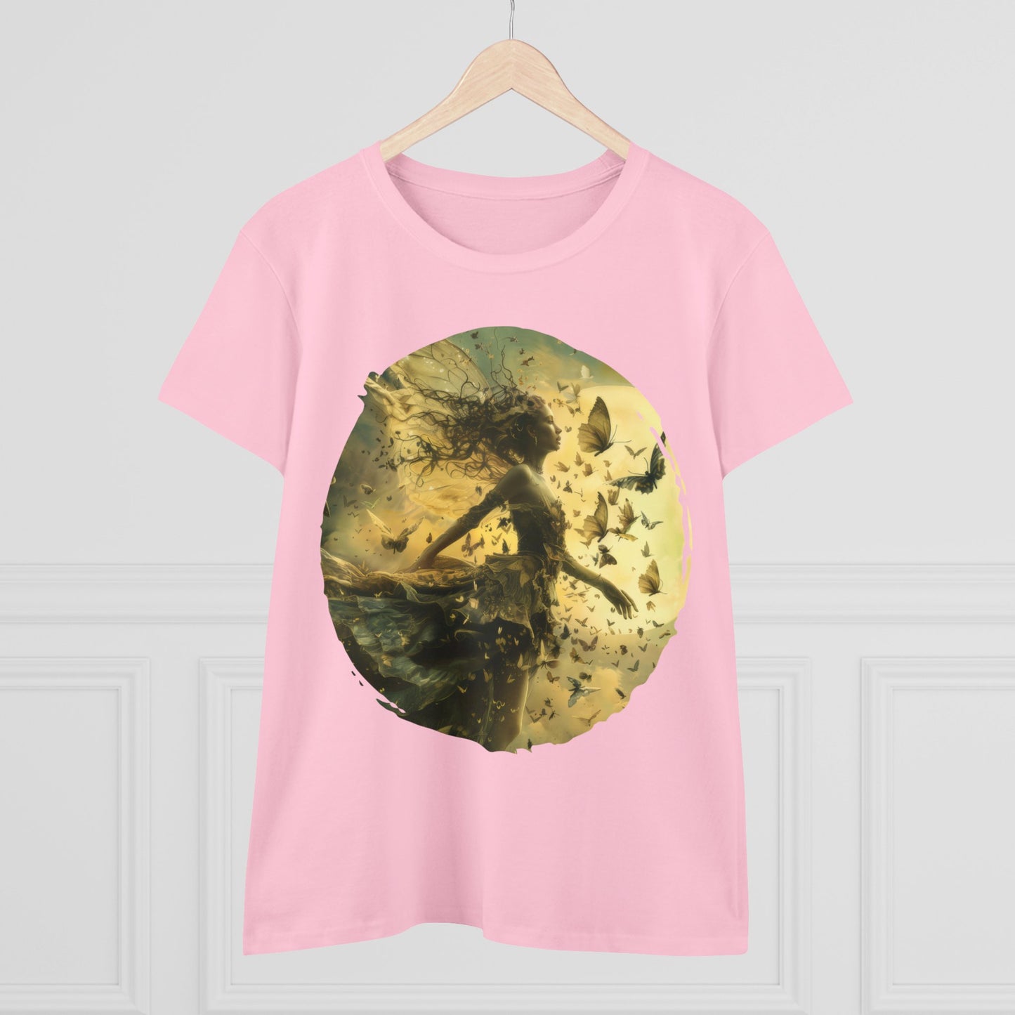 Fairy and Butterflies - Fantasy - Women's Midweight Cotton Tee