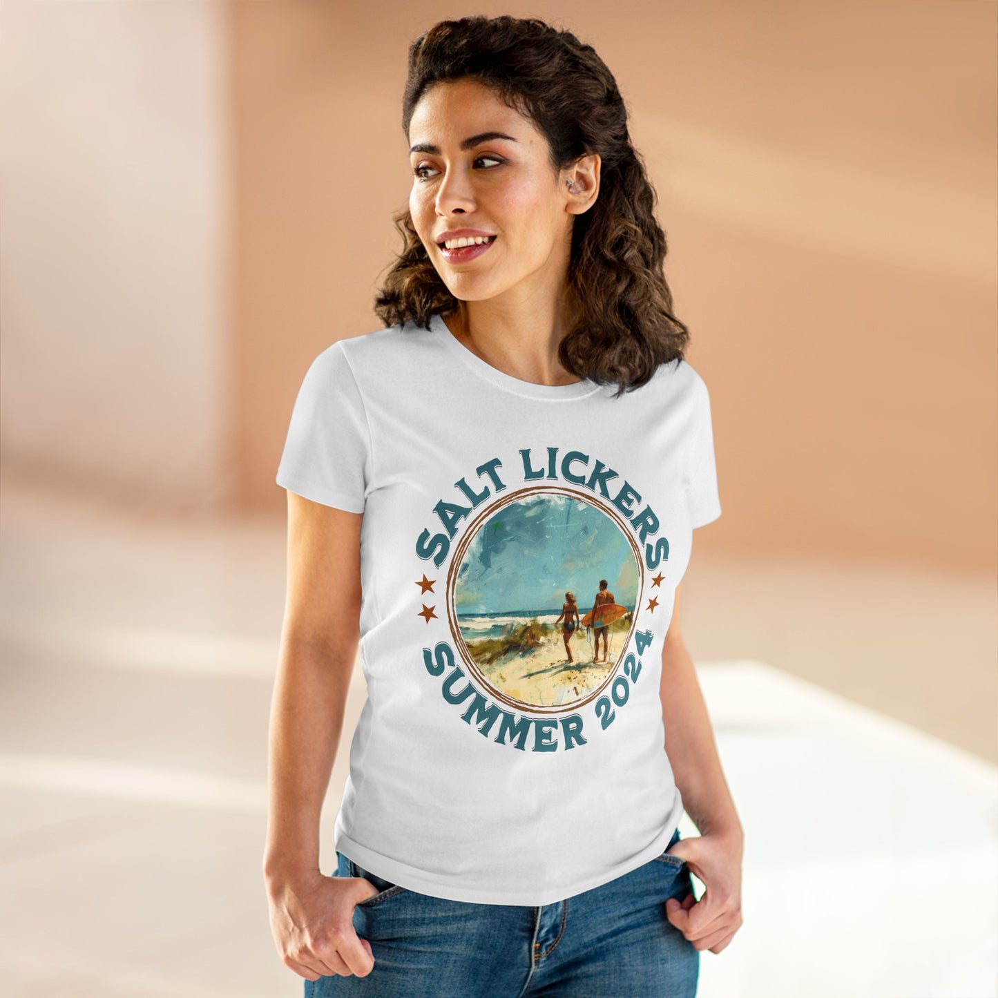 Surfing - Women's Midweight Cotton Tee