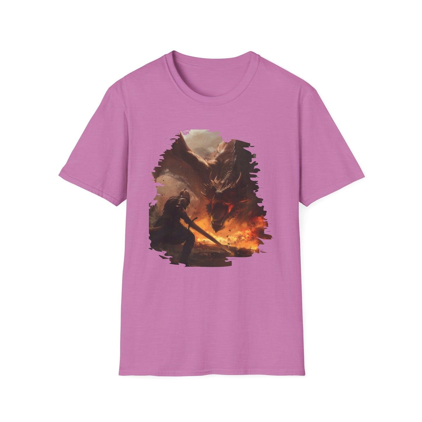 Fighter and Dragon - Unisex Softstyle T-Shirt